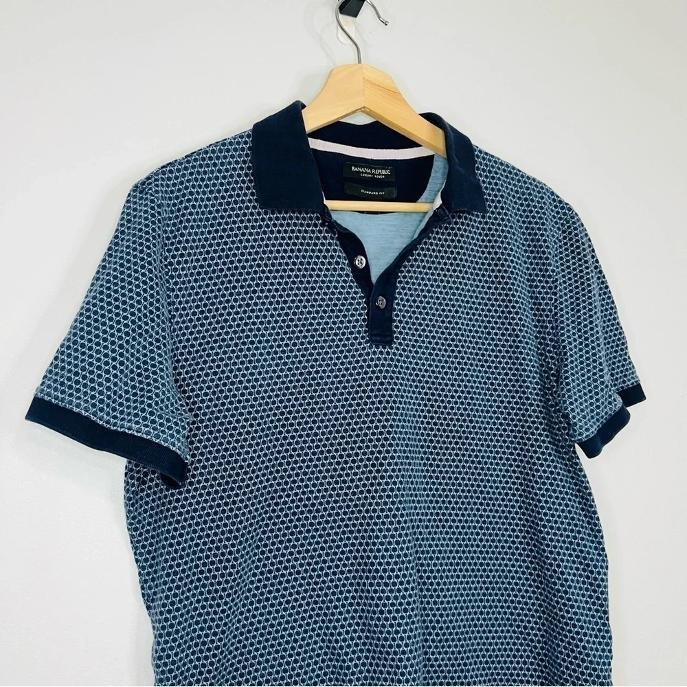 Geo Printed Luxury Touch Soft Standard Cotton Polo M